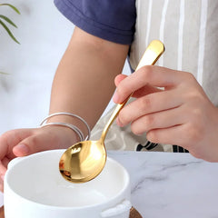 6/8/11Pcs Stainless Steel Soup Spoons Round Dessert Spoon 11 Colors Spoons Set Ice Cream Scoop Spoon In Party Dinnerset Kitchen Tools, Cooking Utensils