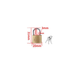 Copper Padlock  Small Locks for Luggage Case Locker Home Improvement Hardware 20mm 25mm 30mm 40mm 50mm Include 3Keys