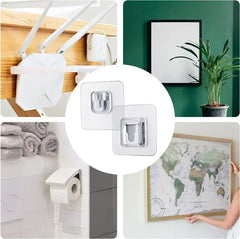Double-Sided Self Adhesive Wall Hooks Strong Sticky Transparent Traceless Kitchen Bedroom Wall Hook Storage Holders Wholesale