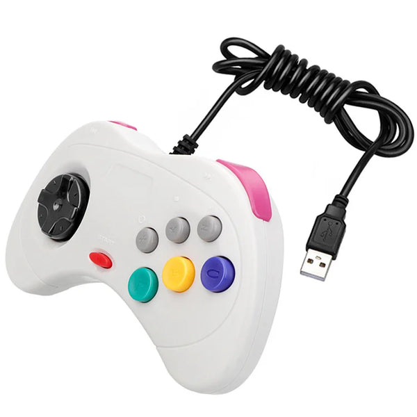For Sega Saturn Controller Wired For Saturn System Game Controller With USB Classic Gamepad