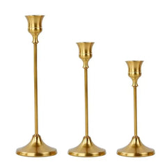 Cross-Border Retro European Creative Trumpet Bell Base Light Luxury Nordic Style Metal Iron candle holders Holder Home Decor