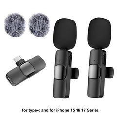 Wireless Lavalier Microphone for iPhone Android USB-C Microphone with Noise Reduction for Live Streaming Interviews Mini Mic