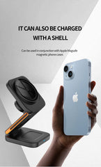 3 in 1 Foldable Charging Station Fast Magnetic Wireless Charger Stand for iPhone 17 16 15 14 13 12 Apple Watch 8 7 6 Airpods Pro