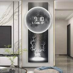 Wall clock, living room entrance decoration painting, electronic clock, digital display creative LED, wall mounted clock Home Decor