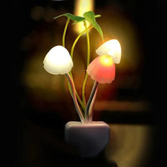 Novelty Mushroom Fungus Night Light EU & US Plug Light Sensor 220V 3 LED Colorful Mushroom Lamp Led Night Lights Home Decor