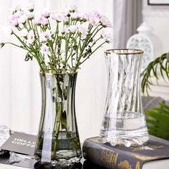 Creative Simple Original Color Glass Flower Vase Transparent Water Fre Flowers Lilies Nordic ular Living Room Home Decor