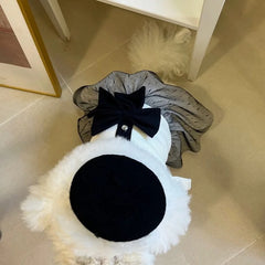 Luxury Dog Dress for Small Dogs Summer Puppy Clothes Bow Lace Dog Skirt Black White Dog T Shirt Girls Dog Costume Chihuahua Vest Pet Shop Pet Clothing