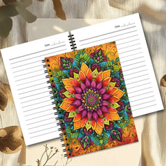 A5 Spiral Mandala Art Notebook 100 Pages Mindfulness Journal for Adults Stress Relief Creative Drawing Gift