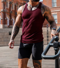2025 Summer men Vest stripe gym Tank top Men Fitness sleeveless shirt Male Exercise Sports vest Undershirt Bodybuilding clothing