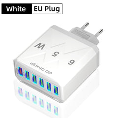 65W 6-Port Fast Charger – QC3.0 Travel Adapter
