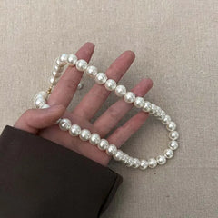Vintage White Imitation Pearl Chain Choker Necklace for Women 2025 New Trendy Temperament Beaded Necklace Wedding Jewelry Gift
