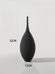 Minimalist Handmade Art Zen Vase Ceramic Decoration Living Room Model Home Decoration Black and White Art Vase Hand Drawing Home Decor