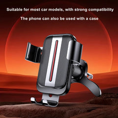 New Upgraded Car Air Vent Phone Holder,Gravity Automatic Lock Car Phone Holder, Aluminum Alloy Vertical Rotation Car Mount