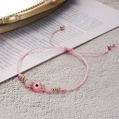 Turkish Evil Eye Bracelets For Women Men Handmade Woven Crystal Beads Demon Eyes Red Black Rope Chain Bracelet Couple Jewelry