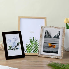 Wooden Photo Frame – Wall Hanging & Stand Display (10x15–A4) Home Decor