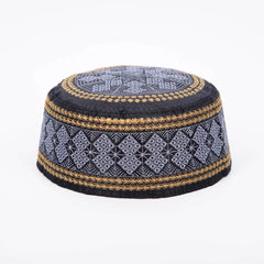 RIMAIRE Black and Yellow Muslim Preyer Hat Designer Embroidery Islamic Men Hat Newest Hair Cover Yarmulke Causal Party Wholesale