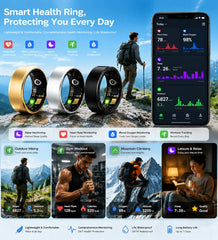 Smart Ring Heart Rate Blood Pressure Sleep Monitoring Motion Tracking Waterproof Men Women Smart Ring For Android Holiday Gift