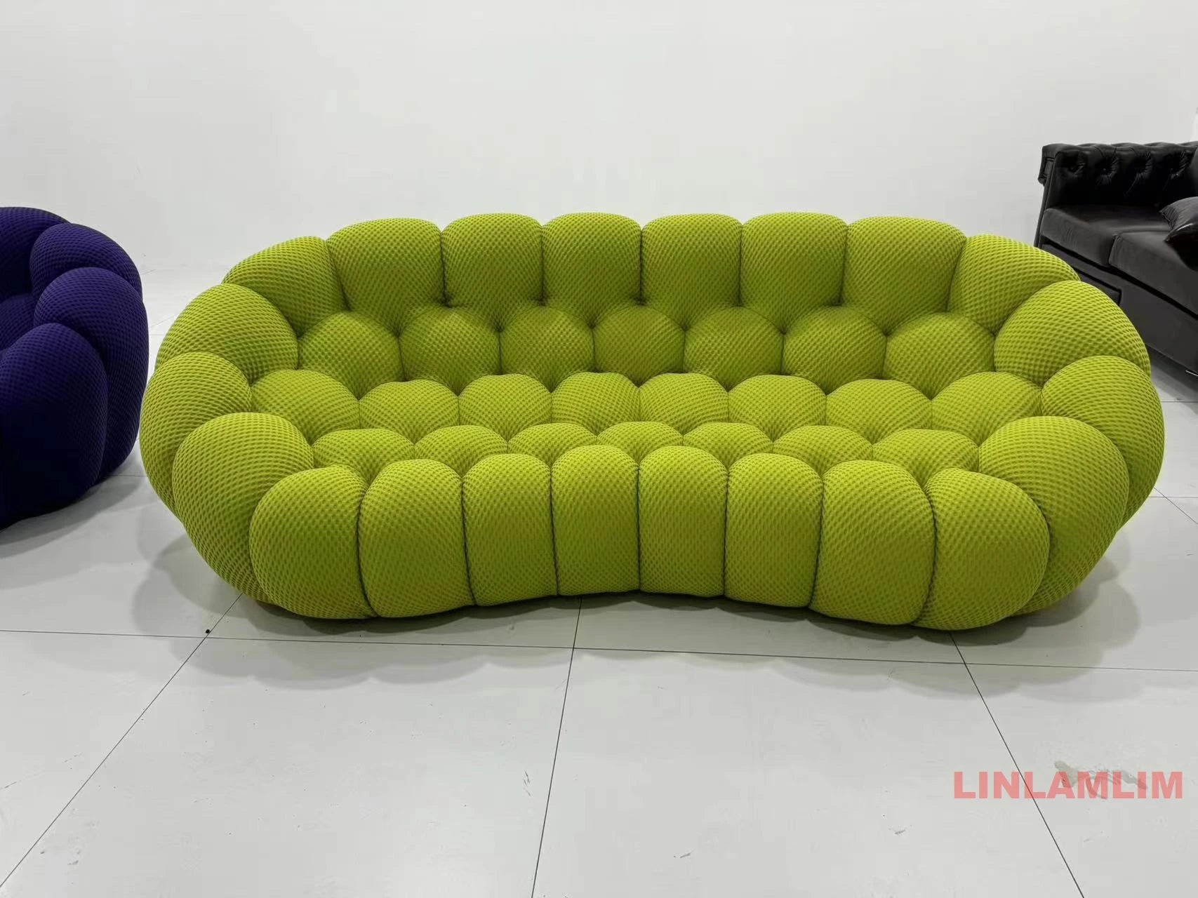 MINGDIBAO Contemporary Cloud-Shaped Sofa Modular Cloth Football Couch Fabric Curved Designer Corner Sofa Set for Living Room Furniture