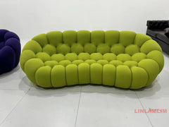 MINGDIBAO Contemporary Cloud-Shaped Sofa Modular Cloth Football Couch Fabric Curved Designer Corner Sofa Set for Living Room Furniture