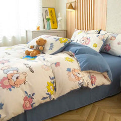 1PC Floral Washed Cotton Duvet Cover - Single/Queen/King Size Housse De Couette 이불커버 Funda Nórdica (No Pillowcase)