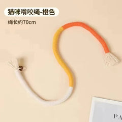1 Piece Interactive Teeth Grinding Cotton Rope Cat Toy Play Teeth Grinding Daily Interactive Teasing Stick Pet Shop
