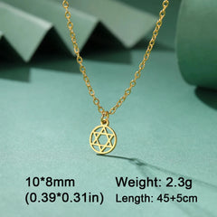 EUEAVAN 1pc Hebrew Letter Chai Symbol Necklace for Women Jewish Blessing Life Star of David Pendant Protection Amulet Jewelry