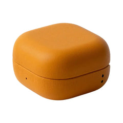 Premium Leather Case for Samsung Galaxy Buds4 Pro Anti-Scratch Shockproof Slim Protective Cover Brown & Yellow & Black