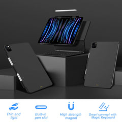 GOOJODOQ Magnetic Case for iPad Pro 11 13 2024 M4 Air 6 Air 4/5 iPad Pro 12.9 Magic Keyboard Compatible Case Pencil Holder