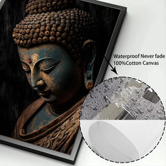 Vintage Buddha Statue Canvas Painting Religious Prints Posters Wall Art Picture for Living Room Bedroom Decoration Cuadros