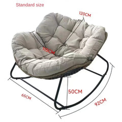 X&D Human Bird Nest Rattan Weaving Rocking Chair Leisure Sofa Home Balcony Single Lazy Corner Sofa Rocking Chair Rattan Chair Can Sleep Living Room Furniture