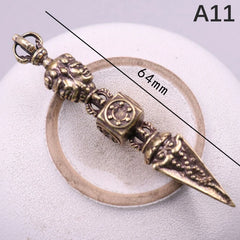 Handcraft Pendant Vintage Solid Religious Pestle Prayer Pendants Nepal Tibetan Buddhist Vajra Copper Crafts