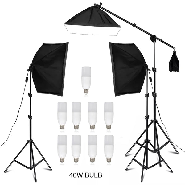 Photography 50x70CM Four Lamp Softbox Kit Continuous Lighting System Soft Box Accessories Photo Studio Equipment