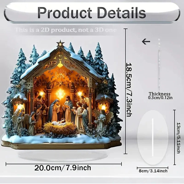 2025 Desktop Decor Family Statue Jesus Tree Of Life Newborn Acrylic Flat Plate Desktop Decoration Ornaments For Home Decor