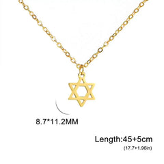 Teamer Israel Map Star of David Pendant Necklace for Women Men Jewish Stainless Steel Necklace Ethnic National Jewelry Wholesale
