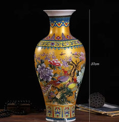 Jingdezhen Floor-standing Ceramic Large Flower Vase for Floral Arrangement Simple European-style Living Room Modern Home Decor C