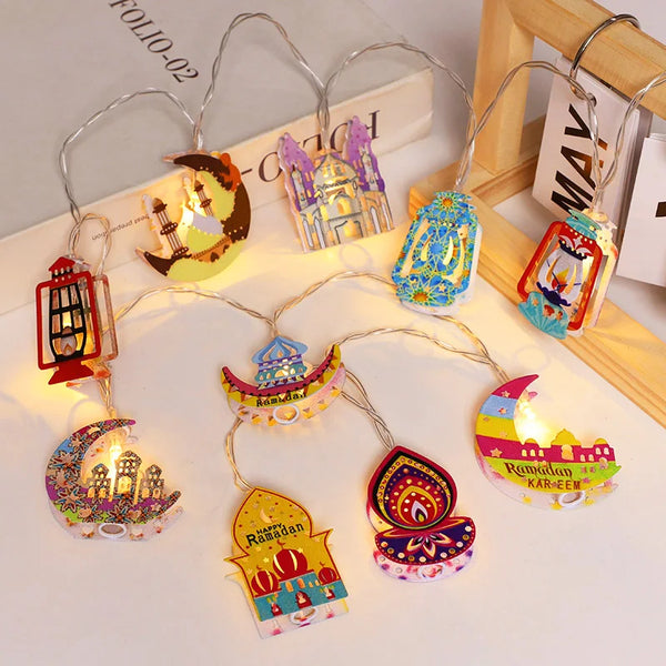 Ramadan Eid Mubarak LED Moon Star String Lights 2026
