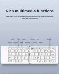 MINGCVIL Mini Foldable Wireless Keyboard Slim Portable Bluetooth Keyboard Rechargeable Folding Keyboard for IOS Windows Android