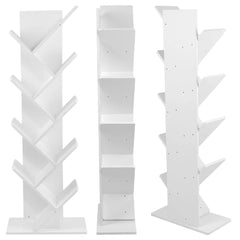 Voltsify  Rustic Standing Tree Bookshelf Wood Display Rack Kids Bookshelf  Bookshelves for Home Office Furniture