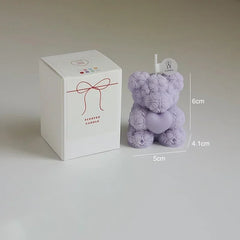 Cute Rose Bear Candle Romantic Cute Soy Wax Aromatherapy Small Scented Relaxing Birthday Wedding Party Gift Home Decor