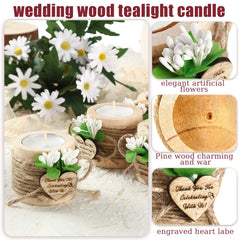 10-50Pcs Wedding Candles Favors for Guests Gift Wood Tealight Candle Holder Bulk Bridal Shower Tealight Holder Thank You Gifts Home Decor
