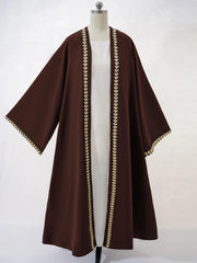 Muslim Womens Abaya with Gold Heart Loose Long Ideal for Islamic Modest Fashion Daily Wear Prayers Weddings Religious Events