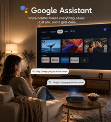 4000 ANSI 4K UHD Video Projector Android 14 Google TV Daytime Native 1080P Wifi Auto Focus Tof Home Theater Beamer For Movie