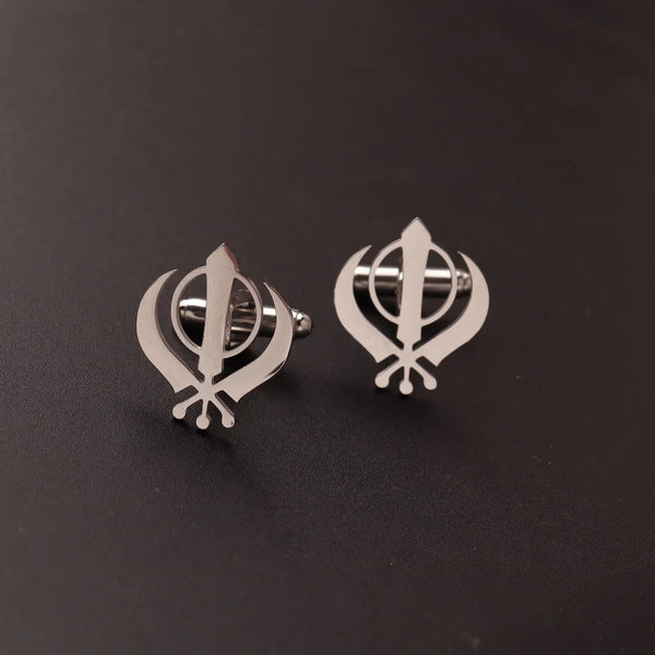 Sikhs Stainless Steel Cross Cufflinks Men's Lion Eagle Shirt Badge Pin Wedding Shirt Cufflinks Symbol