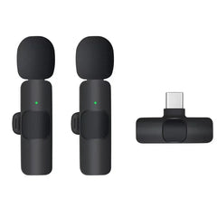 Basix Mini Wireless Lavalier Microphone Noise Cancelling for iPhone Android Cameras - Portable Wireless Mic for Live Interviews