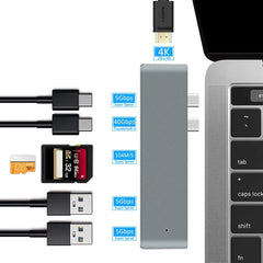 USB 3.1 Type-C Hub to HDMI Adapter 4K Thunderbolt 3 USB C Hub 3.0 TF SD Reader Slot PD For MacBook Air Pro M3 M2 M1 Chip