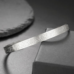 Dawapara Ayatul Kursi Quran Prayer Bangle Arbic Calligraphy Islamic Muslim Alhamdulillah Cuff Bracelet Stainless Steel Jewelry