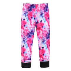 Girls Warm Plush Long Pants for Autumn Spring Cartoon Butterfly Striped Soft Cozy Leggings Fleece-Lined Bottoms Kids Casual Wear