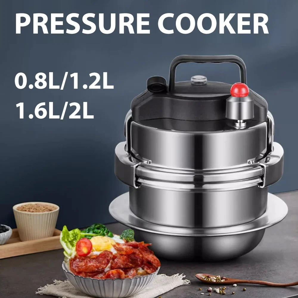 0.8-2L Outdoor Camping Small Pressure Cooker 304 Stainless Steel Portable Rice Cooker for Kitchen Tools, Cooking Utensils