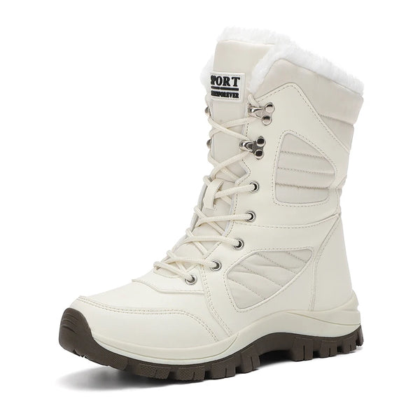 Winter Women Snow Boot High-top Waterproof Ankle Boots Ladies Thick Plus Warm Snow Hiking Boots Outdoor Cotton Shoes Sneakers