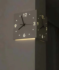 Corner Modern Wall Clock, Stylish Double-sided Luminous Wall Clock, Sensor Luminous Corner Wall Clock, Mute Wall Clock Home Decor